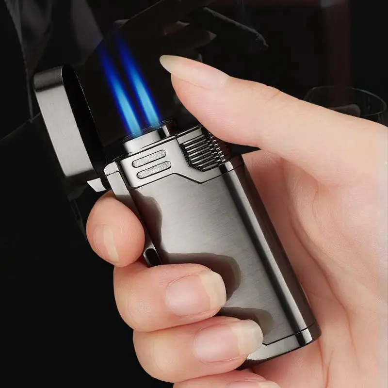 

Gas Lighter Metal Lighters Cigarette Lighter Portable Personality Ultra-thin Butane Inflatable Windproof Lighter Small Spray Gun