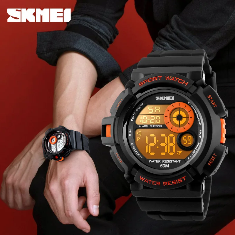 

Skmei Multi-functional Students Fashion Outdoor Sports Electronic Watch Men Mountain Climbing Waterproof Watch