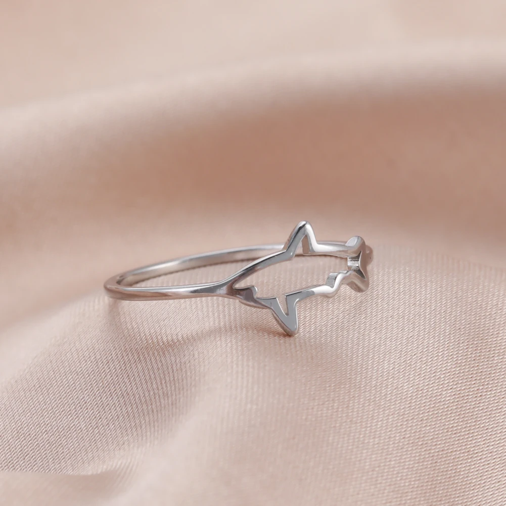 Нержавеющая сталь Skyrim Fish Shark Shaped Кольца для женщин минималистичные кольца на