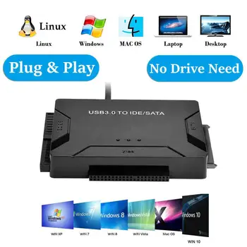

Universal USB 3.0 to IDE/SATA Converter with Power Switch Hard Disk Multifunctional Adapter US EU UK Plug