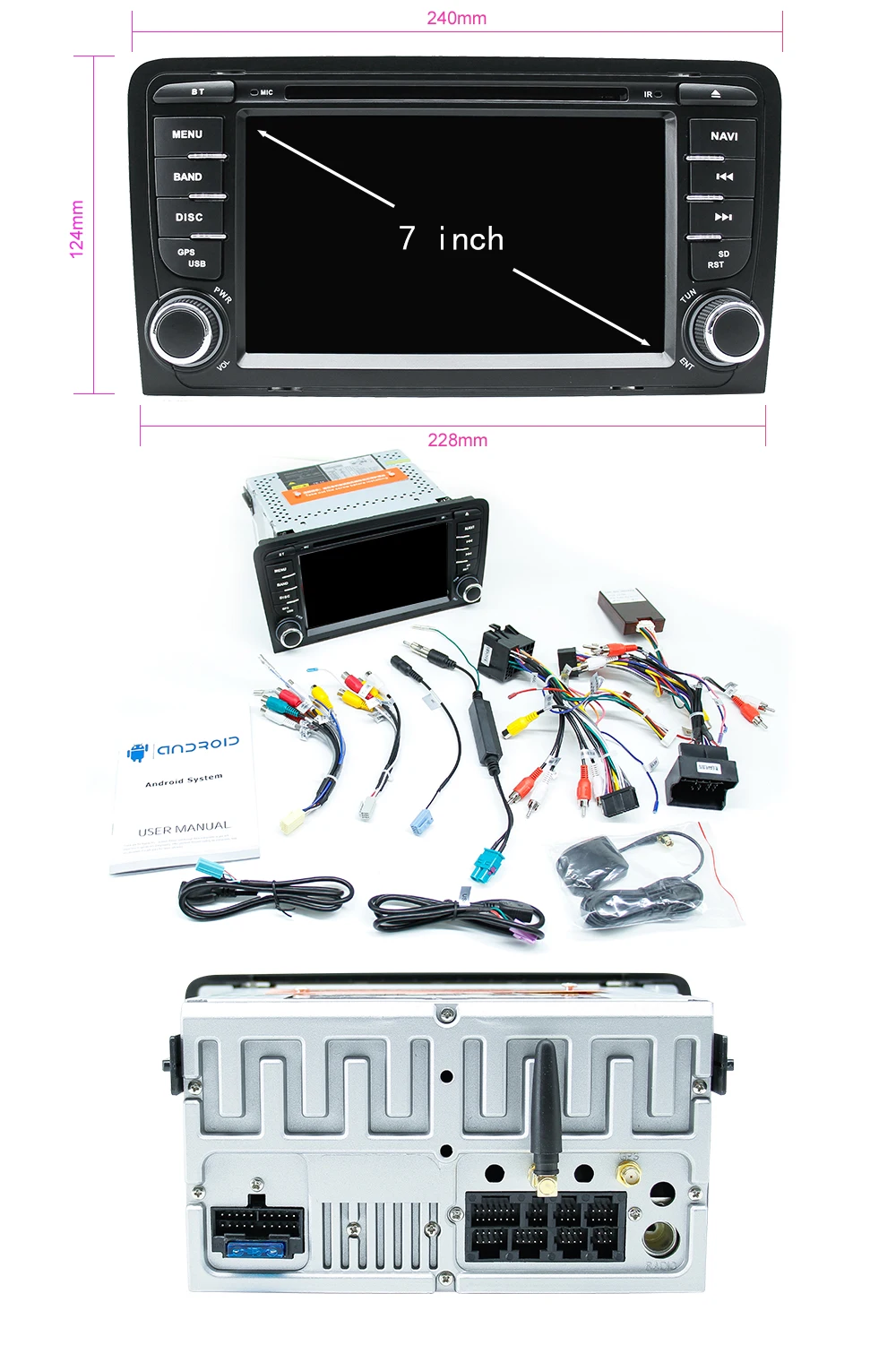 DSP 2 din Android 9 автомобильный DVD мультимедиа для Audi A3 8P S3 2003-2012 RS3 Sportback навигация gps Радио Стерео головное устройство 4 Гб+ 64 ГБ