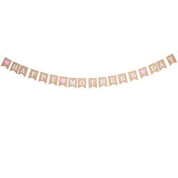 

Heart Bunting Letter Printing Banner Mothers Day Hanging Garland Flag Photo Props Party Supplies for Mothers Day Party