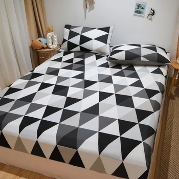 

Cotton Home Elastic Fitted Sheet Bed Linen Bedspread Queen King Sheet Single Double Mattress Cover 120*200/150*200/180*200 Cm