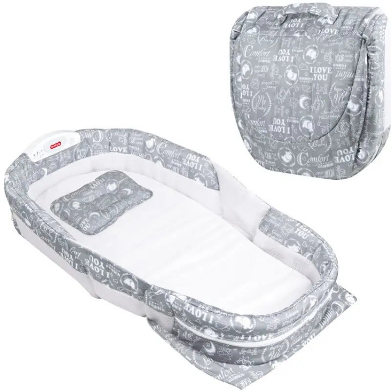 

Cotton New Handy Mattress Baby Bed All Surrounded In The Beds Portable Folding Multi-Function With Music Night Light Anti-P