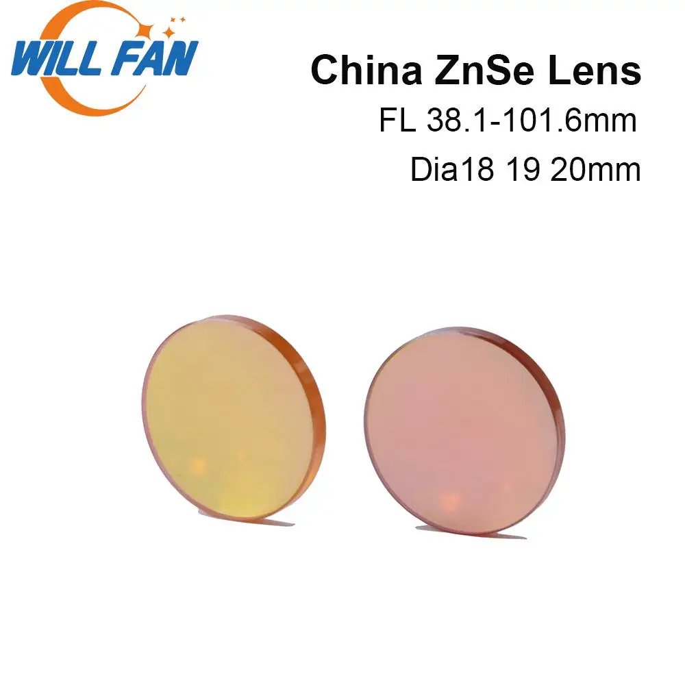 

Will Fan Dia 18 19 20mm China ZnSe Co2 Laser Focus Lens FL 38.1 50.8 63.5 101.6 mm For Laser Engraving Cutter Machine