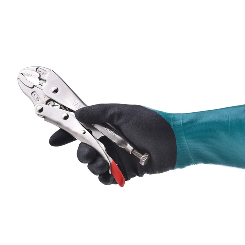 Wonder Grip4132Safety рабочие перчатки Маслоотражатель длинный цилиндр маслостойкие перчатки длинный цилиндр водонепроницаемые непромокаемые нитриловые покрытые