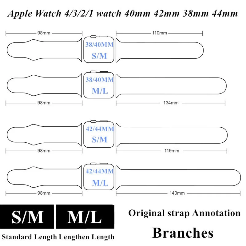 Мягкий силиконовый дышащий ремешок для apple watch 40 мм 44 серия 5/4/3/2/1 спортивный