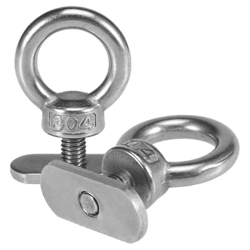 

2Pcs Kayak Cleat Track Mount System Stainless Steel Tie Down Eyelet Hood Loops Kayak Accessories for Bungee Cord Rope