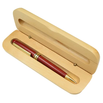 

One Set Wood Ball Point Pen With Wood Pencil Case Set Wooden Engraved Ballpoint Pen Business Gift School Office Supplies