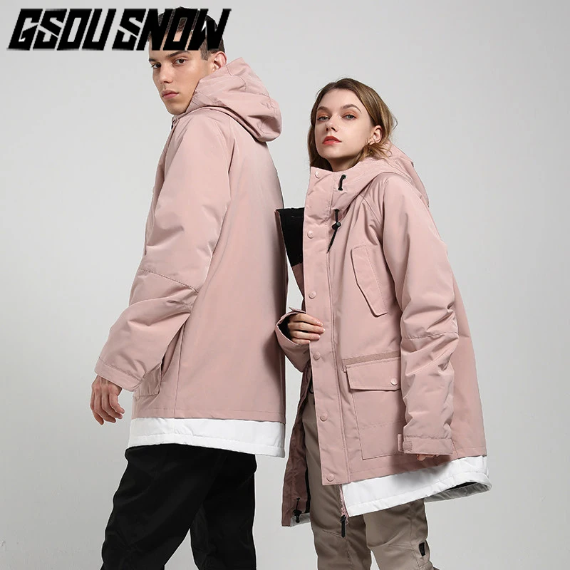 GSOU SNOW Ski Jacket Men Women, Snowboard Jacket, Windproof, Waterproof, Outdoor Sport Wear, Warm Unisex Coat, Winter Clothing