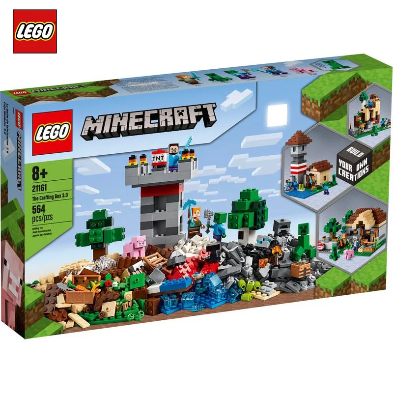 Лего 21161 серия Minecraft Крафта коробка 3 0 строительные блоки Стив Крипер свинья и
