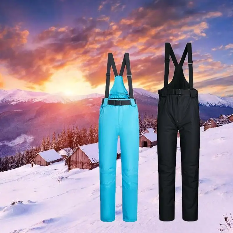 1 шт. лыжные брюки для мужчин и женщин, зимние уличные лыжные брюки для пар, ветрозащитные водонепроницаемые теплые брюки с подкладом и ремнем