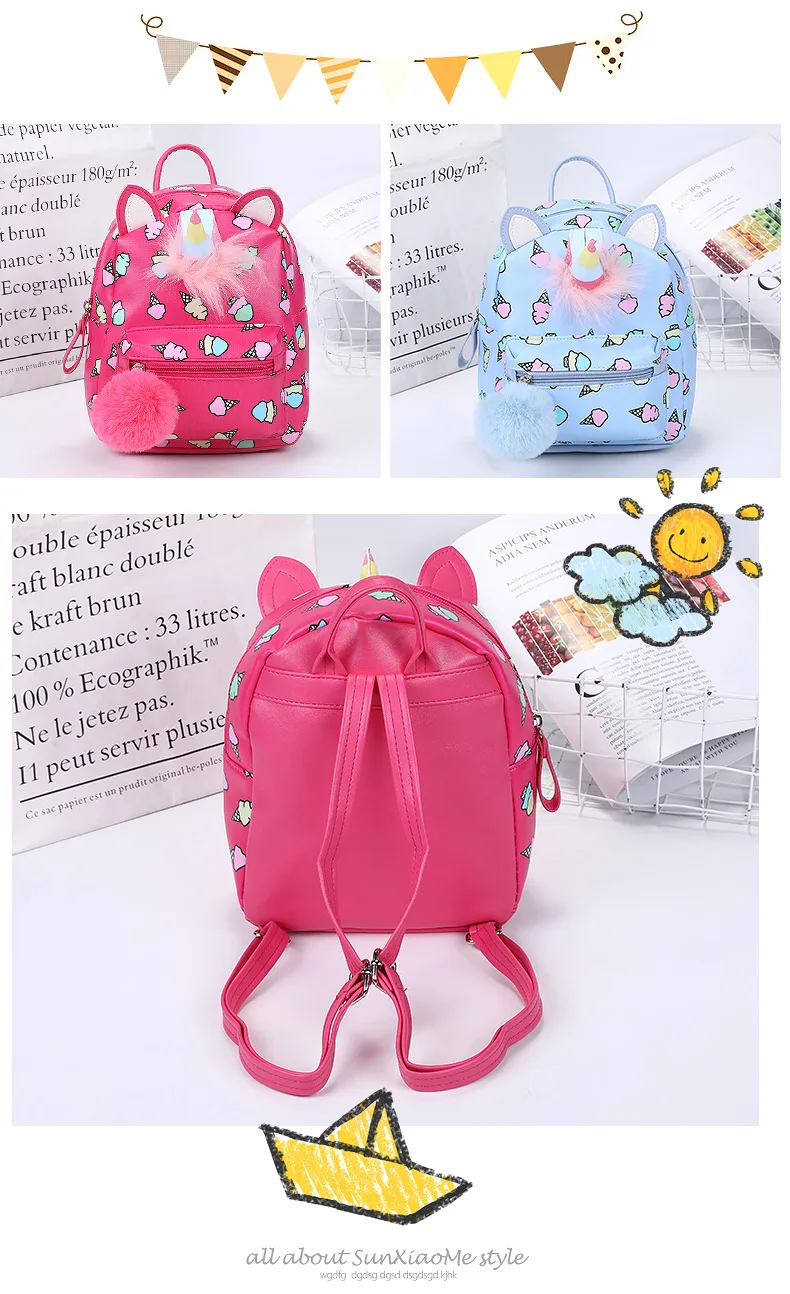 Mini Unicorn Leather Children School Bags