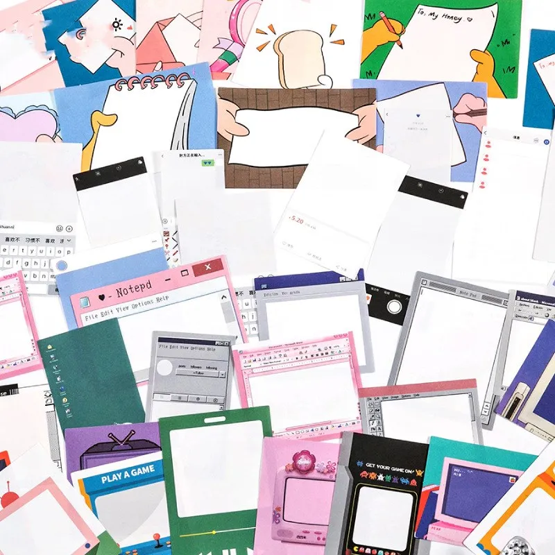 

"Sweet Plan" Pack of 4 Sticky Notes Pack Paper Cute Stickers Adhesive Pads Pocket Memo Notepad