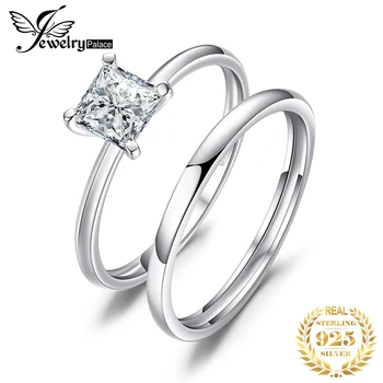 

JPalace CZ Engagement Ring Set 925 Sterling Silver Rings for Women Anniversary Wedding Rings Band Bridal Sets Silver 925 Jewelry