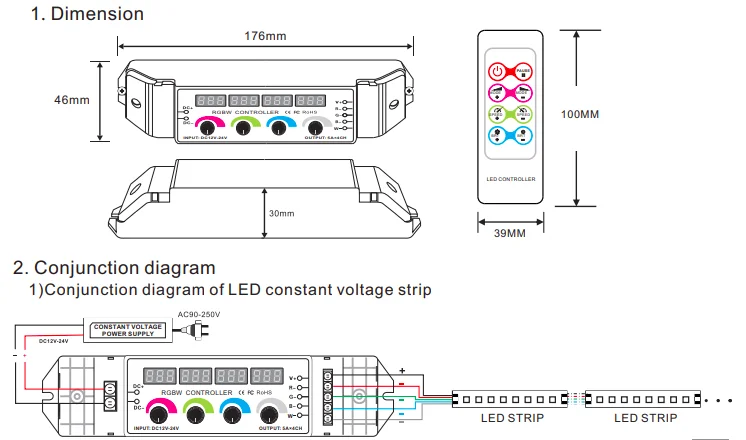 DIY ручка смешивания управления Лер, RGB/RGBW Led управление Лер Rf беспроводной пульт дистанционного управления ручка Поворотная переключатель Rgb полосы Диммер 18 режимов