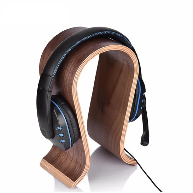 U Shape Wooden Headphones Stand Holder Universal for Sony Headset Desk Display Shelf Rack Hanger Stand Bracket for AKG