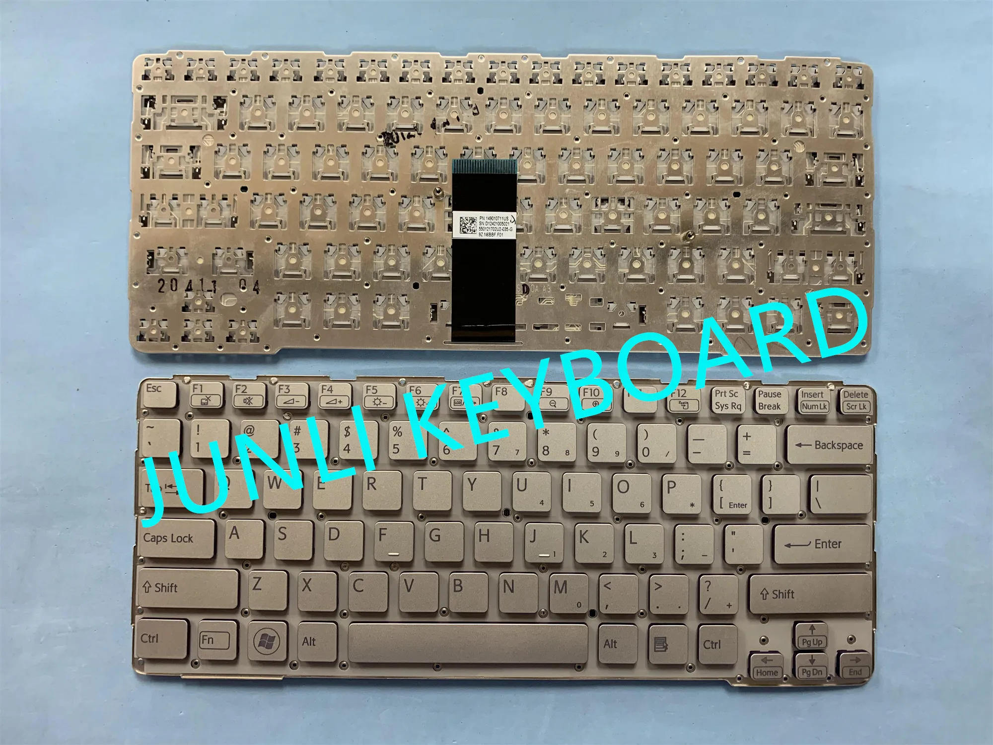 JUNLI клавиатура для оригинальной sony Vaio SVE14A 149010711US 9Z. N6BBF. F01 US Silver без Рамка для ноутбука клавиатура