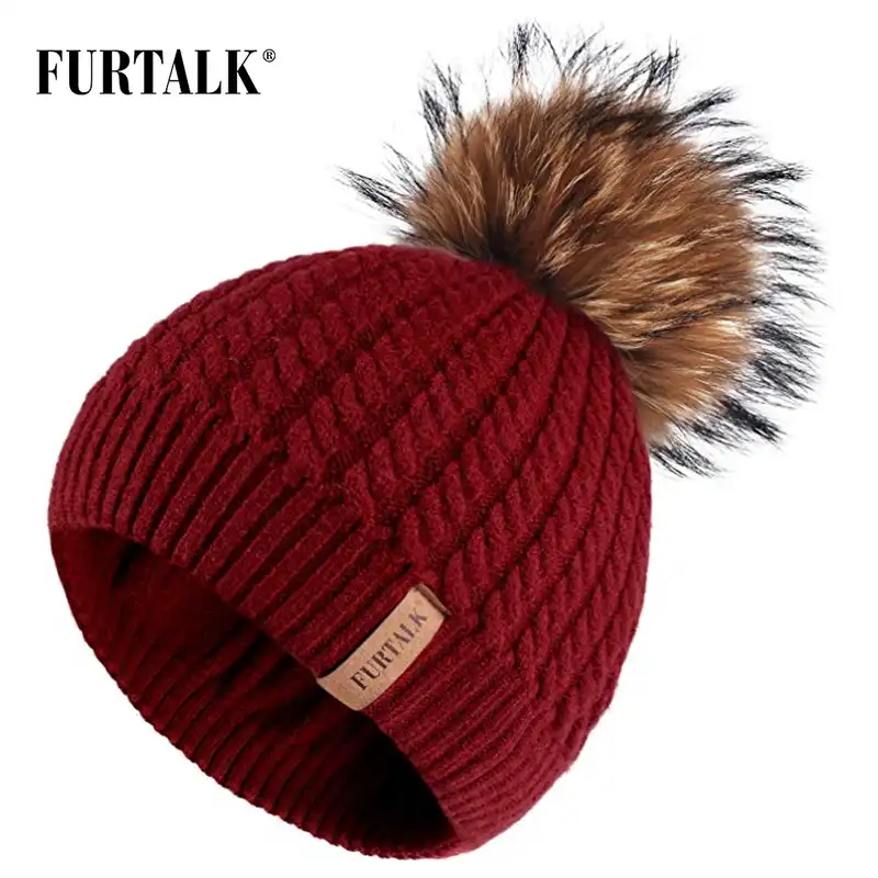 boys red bobble hat