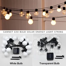 Guirlande lumineuse solaire pour Patio, noël, Globe G50, prise ue et US, féerique, décoration de jardin, mariage