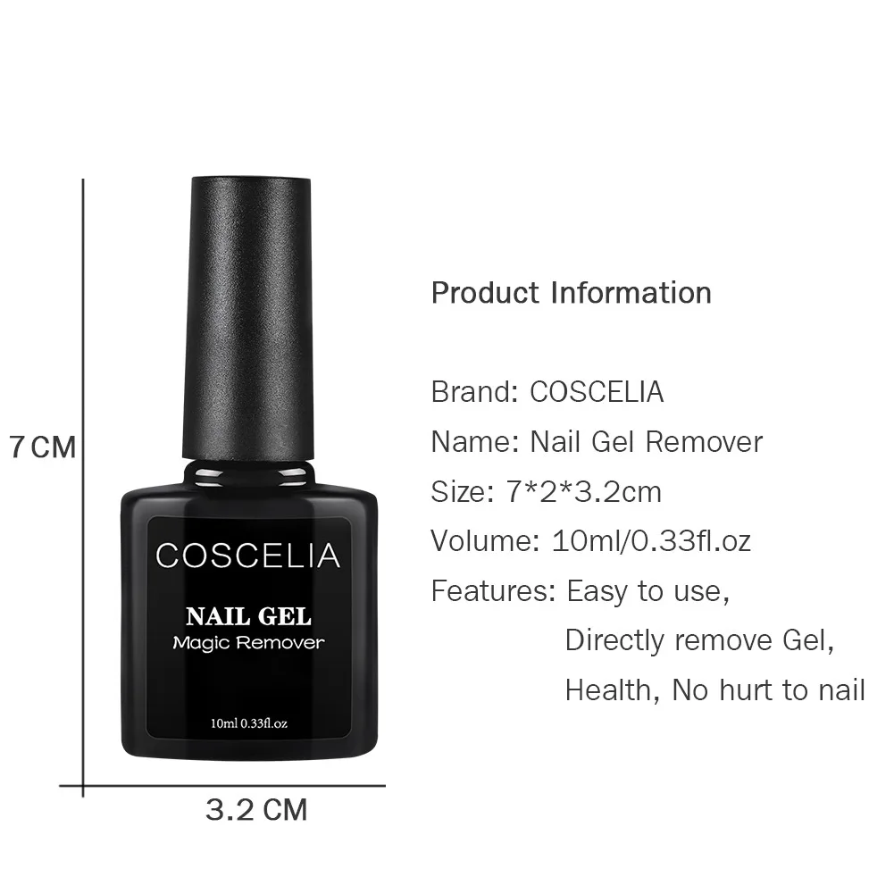 COSCELI10ml волшебное средство для снятия лака для ногтей, эффективное быстрое удаление лака для ногтей, грунтовочный слой для ногтей, набор для быстрой разгрузки лака для ногтей