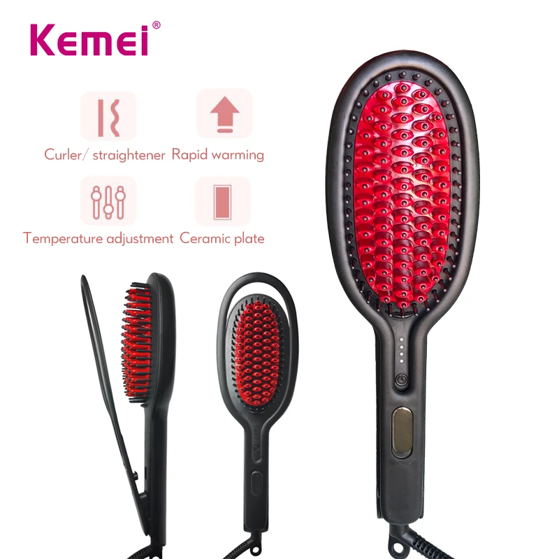 Профессиональные электрические щетки для волос турмалин Керамический выпрямитель для волос регулировка температуры отрицательные ионы для завивки волос 35D