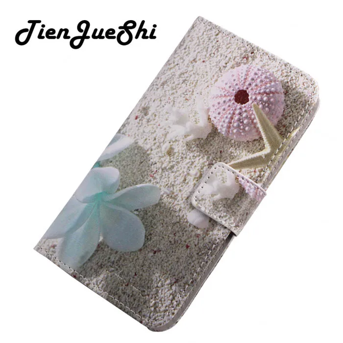 TienJueShi Turn защитный красивый стиль кожаный чехол для телефона чехол для Logicom Le Prime Spark чехол закрытый Etui кожа - Цвет: Sea Star
