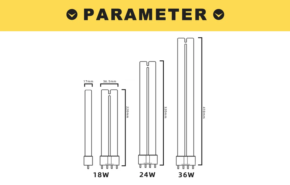 18 Вт 24 Вт 36 Вт ультрафиолетовый стерилизатор кварцевая трубка 4 штифта 2G11 UVC стерилизующая лампа 253нм УФ бактерицидная лампа для дезинфекции