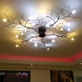 

Nordic designer new living room LED branch chandelier black can be used for 110V-260V modern restaurant creative chandelier