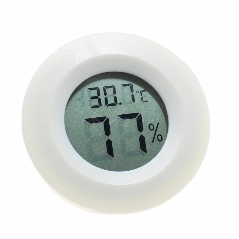 Maxmartt Mini Digital LCD Thermometer Hygrometer Round Shape Temperature Humidity Meter for Reptile 