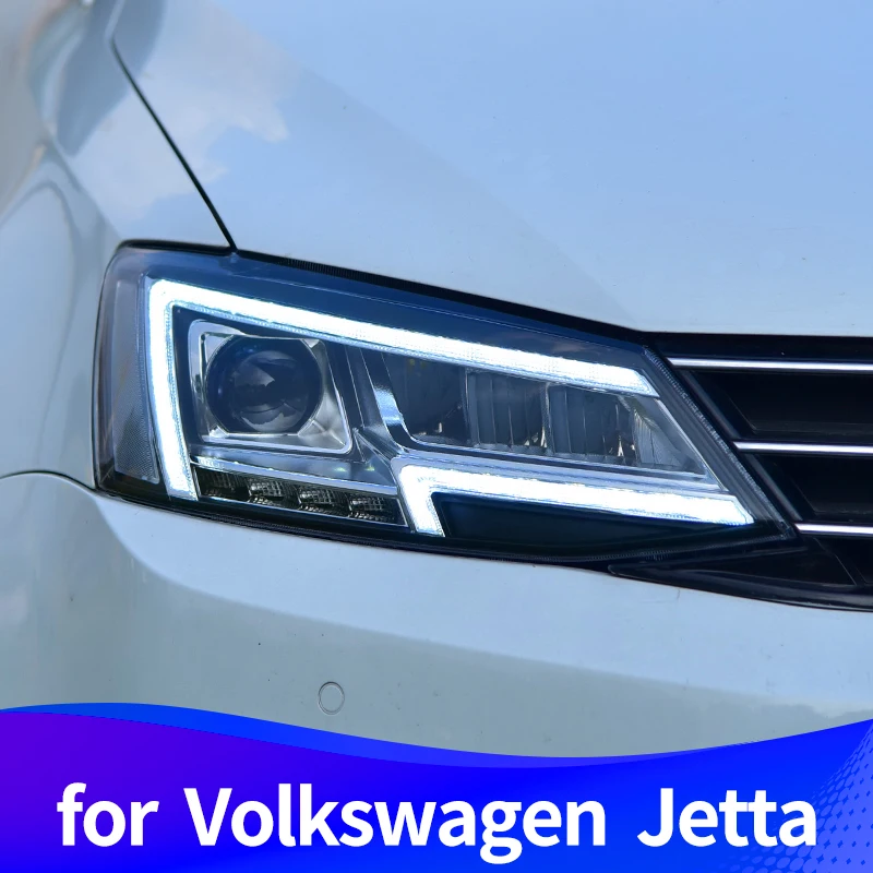 Головной светильник в сборе для Volkswagen Jetta полный светодиодный светильник источник с Последовательный сигнал поворота