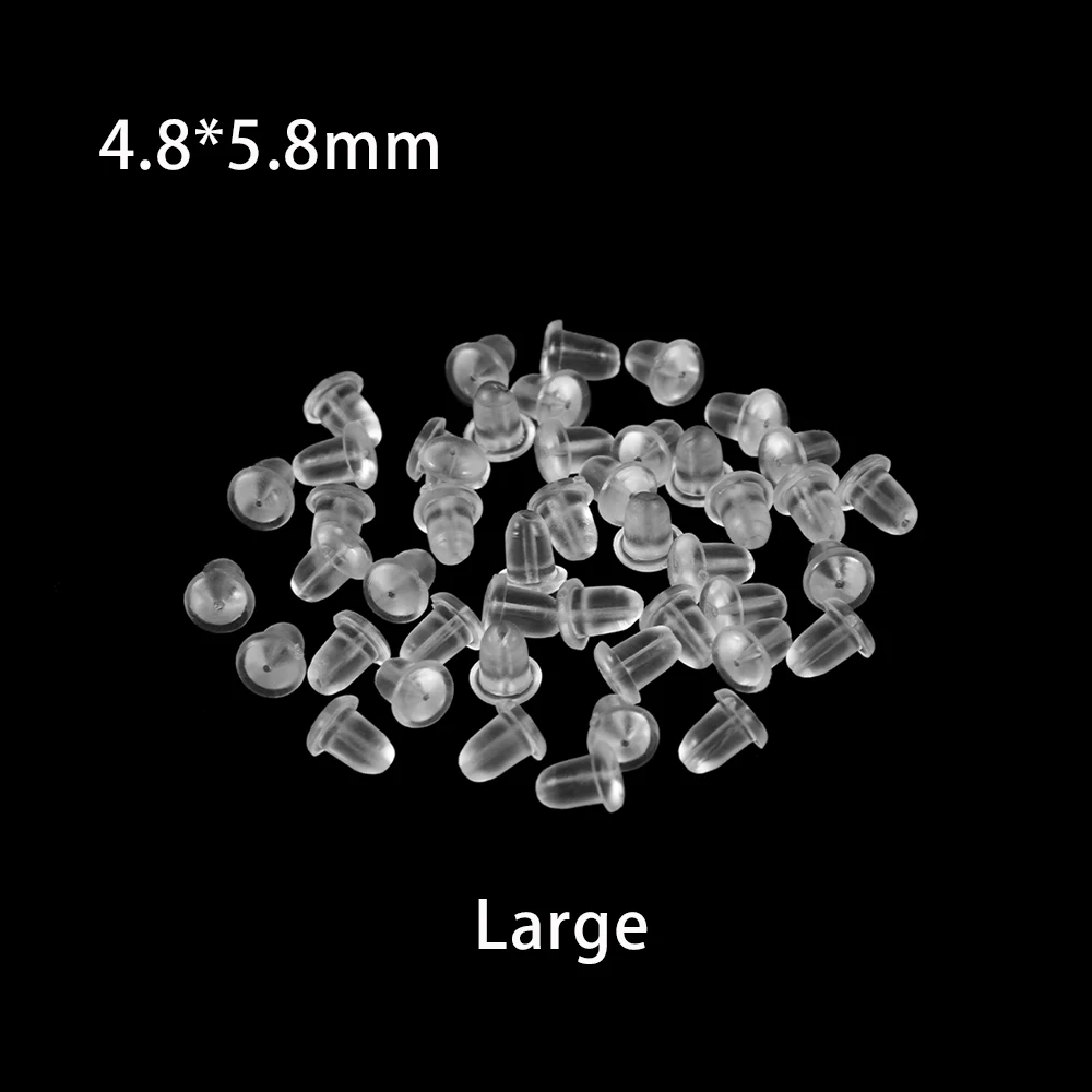 200-1000pcs/Lot Rubber Ear Backs Stopper Earnuts Stud Earring Back Supplies For DIY Jewelry Finding Making Accessories Wholesale Jewelry Findings & Components near me