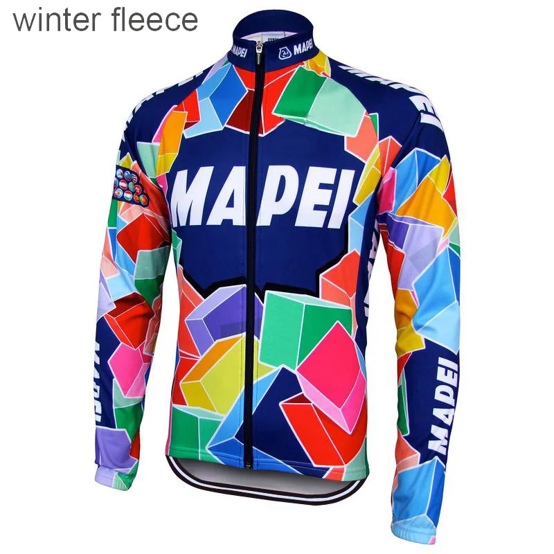 Зимняя флисовая велосипедная Джерси с длинным рукавом, одежда для велосипеда, теплая ветрозащитная одежда для велоспорта Ropa Ciclismo, несколько вариантов - Цвет: men long sleeve