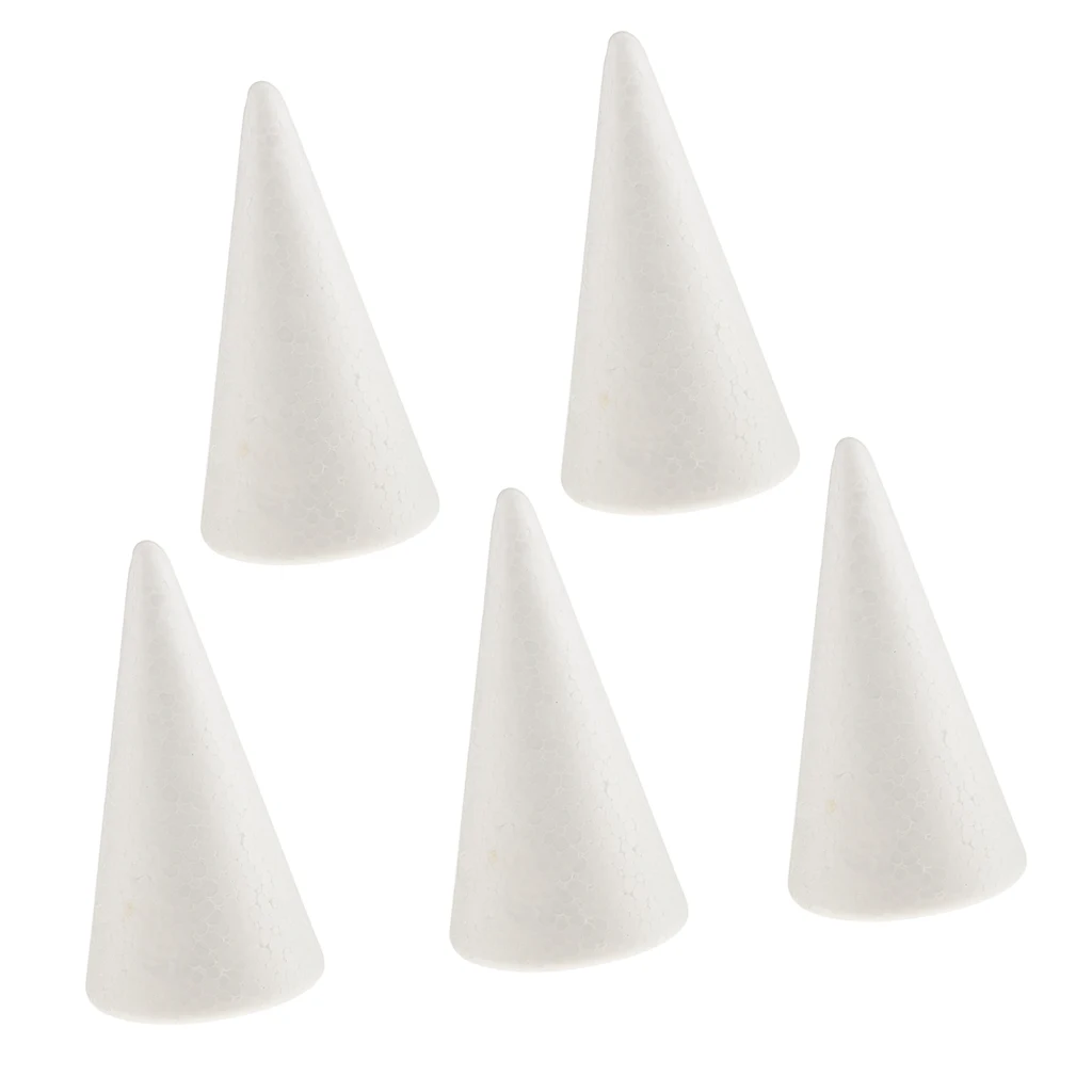 10pcs 10cm Cone Shape Styrofoam Doll Ornaments For Party Decor DIY Kid Craft
