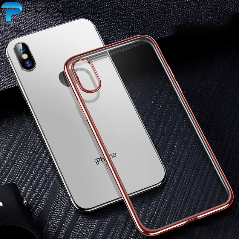 Мягкий чехол из ТПУ с гальваническим покрытием для iPhone 12 Mini 11 Pro 7 8 Plus 6 6S