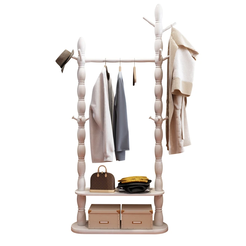 

Solid wood hat rack floor-to-ceiling bedroom hanger European-style foyer rack living room clothes rack modern