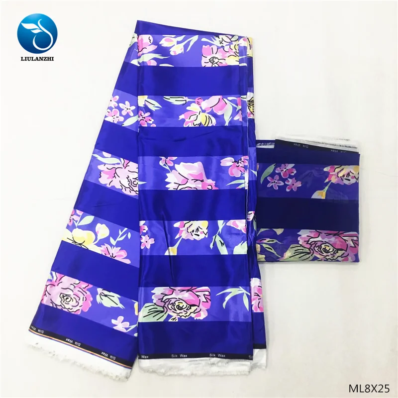 LIULANZHI африканская шелковая восковая ткань s последние принты цветы атласная ткань и полиэстер восковая ткань для платья 4+ 2 ярдов ML8X