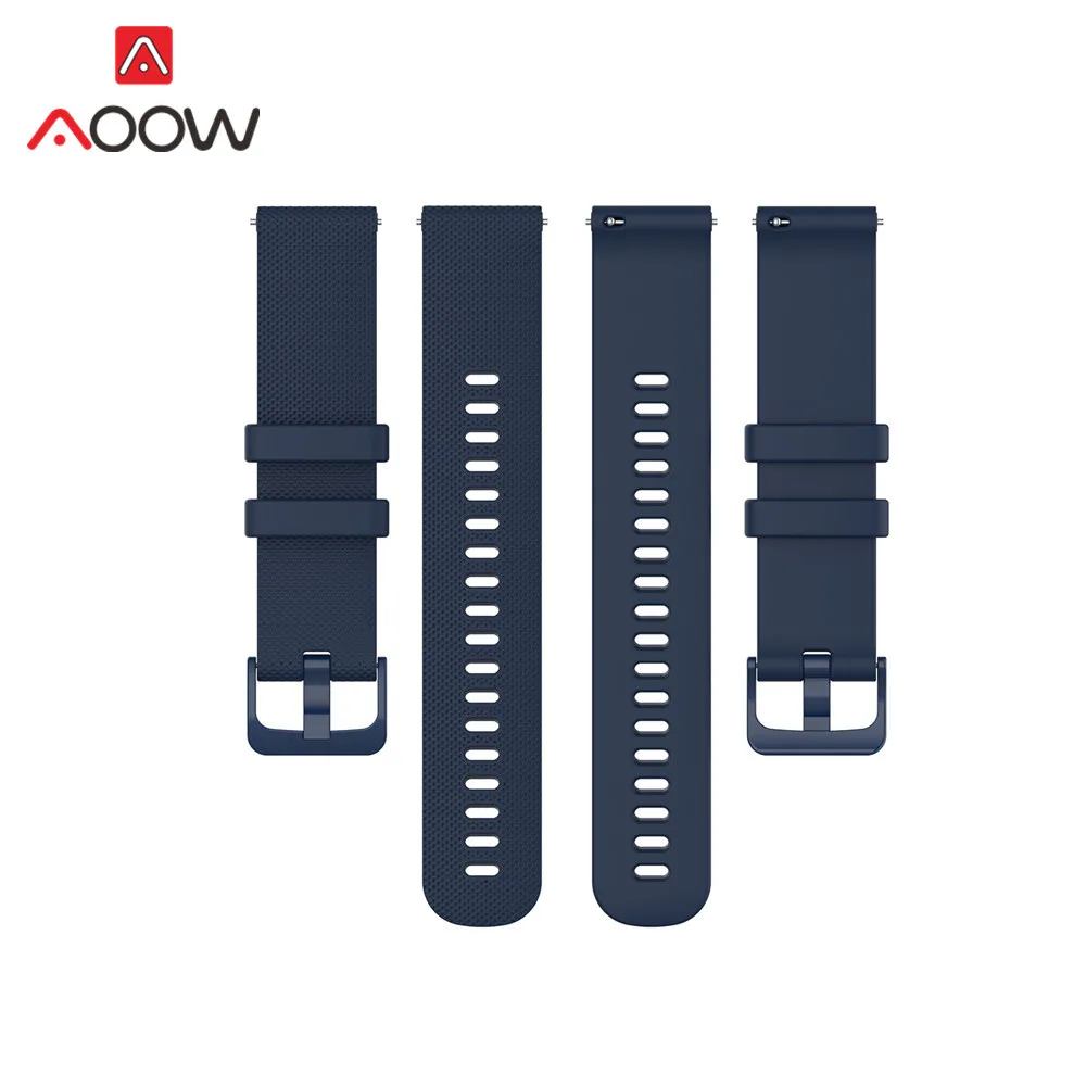Navy blue 18 мм 20 мм 22 мм спортивный силиконовый ремешок для samsung Galaxy Watch Active2 huawei Amazfit Garmin vivomove forerunner245 ремешок - Цвет ремешка: Navy blue