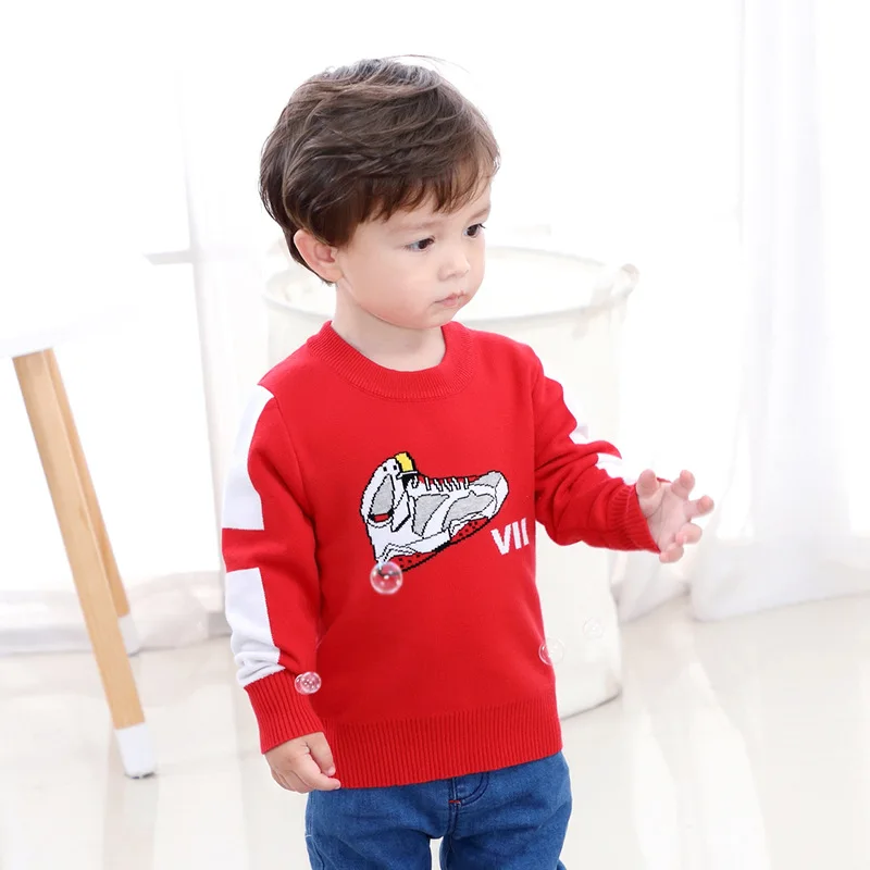

Pick Code Sweater 2019 Childrenswear Sweater BOY'S Autumn And Winter New Style Versatile Double Layer Sneakers Word Sweater Coat
