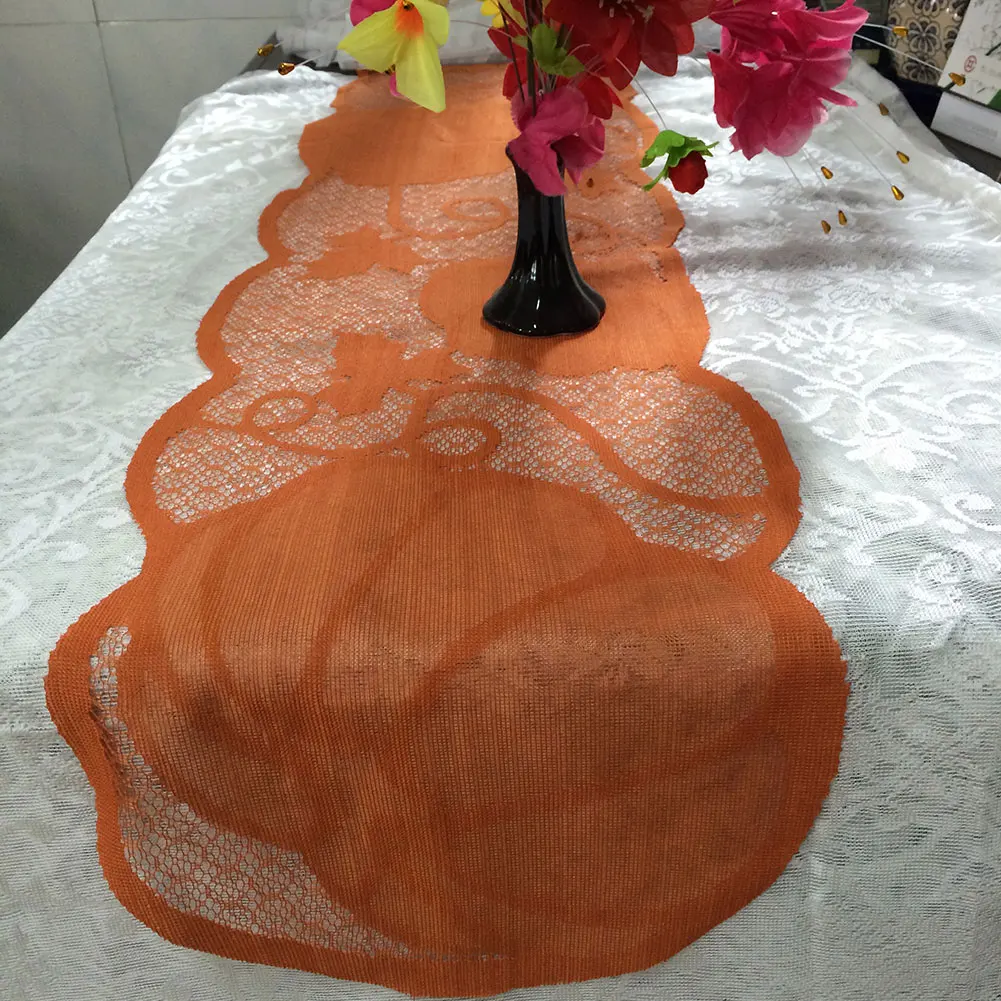 fashion Pumpkin Maple Leaf Lace Tablecloth Table Runner Cover Thanksgiving Day Decor party wedding Decor crafts
