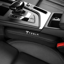 Assento de carro almofada fenda gap rolha couro leakproof protetor assento para tesla modelo 3 x modelo s modelo y acessórios do carro