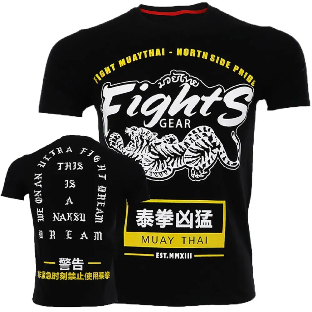 Футболка с коротким рукавом для тайского бокса mma тайский тигр человек