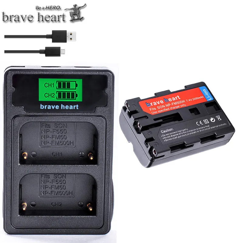 МА/ч. аккумулятор NP-FM500H bateria NP FM500H батарея для sony A200 A350 A700 A900 A300 A550 A350 A850 A560 A580 SLT-A57 a58 камера - Цвет: charger and 1battery