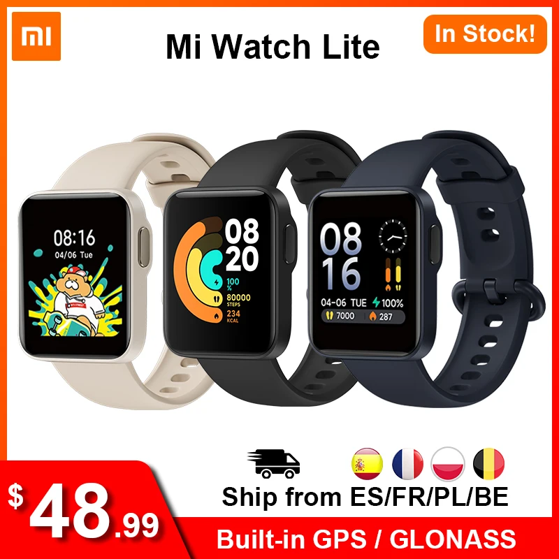 Смарт часы Xiaomi Mi Watch Lite GPS глобальная Версия смарт часов 2020 1 4 &quotTFT ЖК экран фитнес