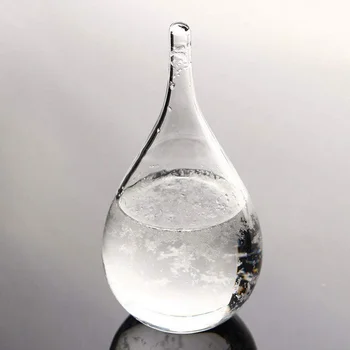 

Hot Crystal Weather Forecast Bottle with Wooden Base Weather Predictor Desktop Decoration PLD