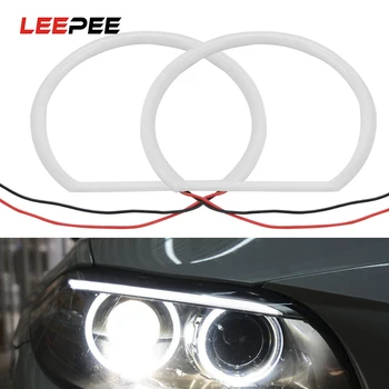 

LEEPEE 2 x 131mm Car SMD LED Angel Eyes White Halo Cotton Light for BMW E46 Non Projector Ultra Bright Car-styling 12V