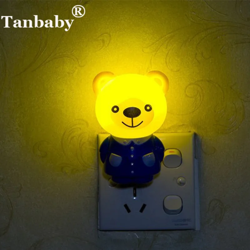 Светильник с датчиком управления, светодиодный мини-ночник для детей, прикроватный светильник для спальни с вилкой EU/US, детский спальный светильник ночник