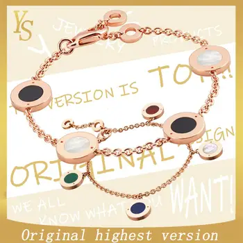 

YS bracelet 1:1 top version original design embedded main inlay ceramic Roman bracelet classic fashion