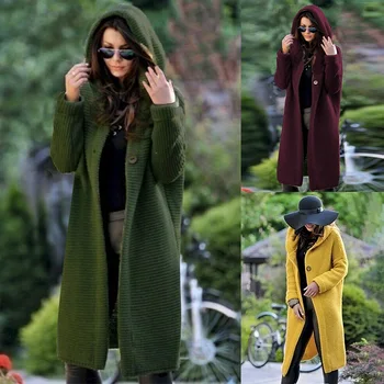 

Newly Plus Size Women Long Sleeve Knitted Cardigan Sweater Casual Outwear Coat Jackets FIF66