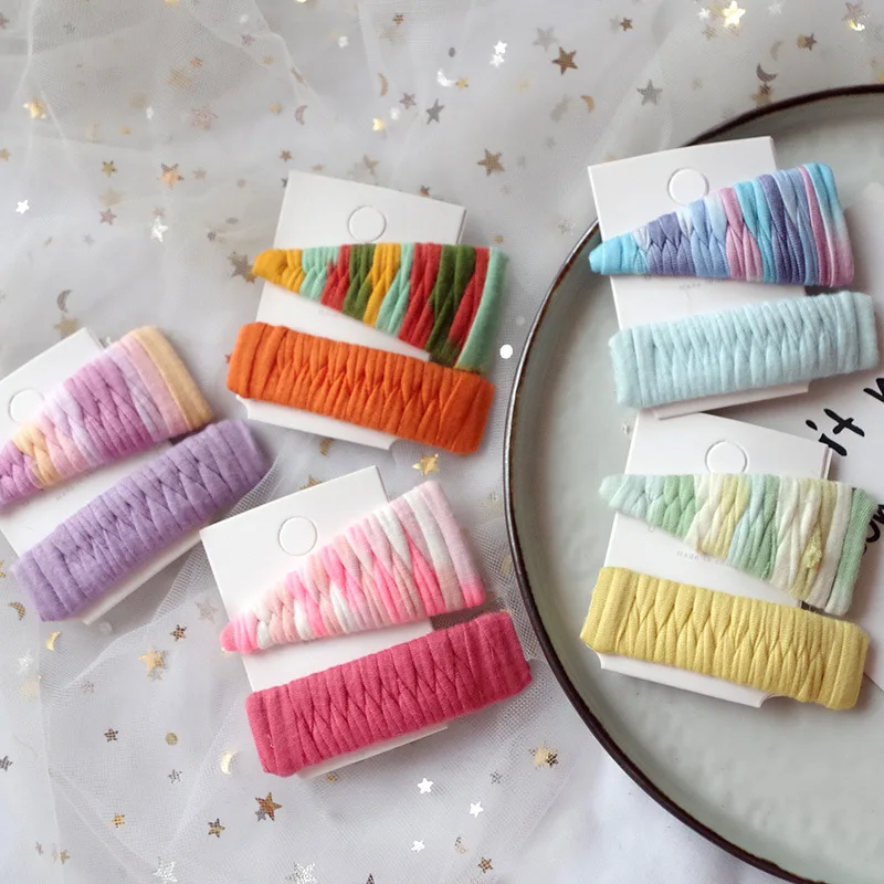

1 Pair 2020 New Spring Korean Simple Fashion Colorful Fabric Woven BB Clip for Sweet Girl Women Hairpins Hair Accessories